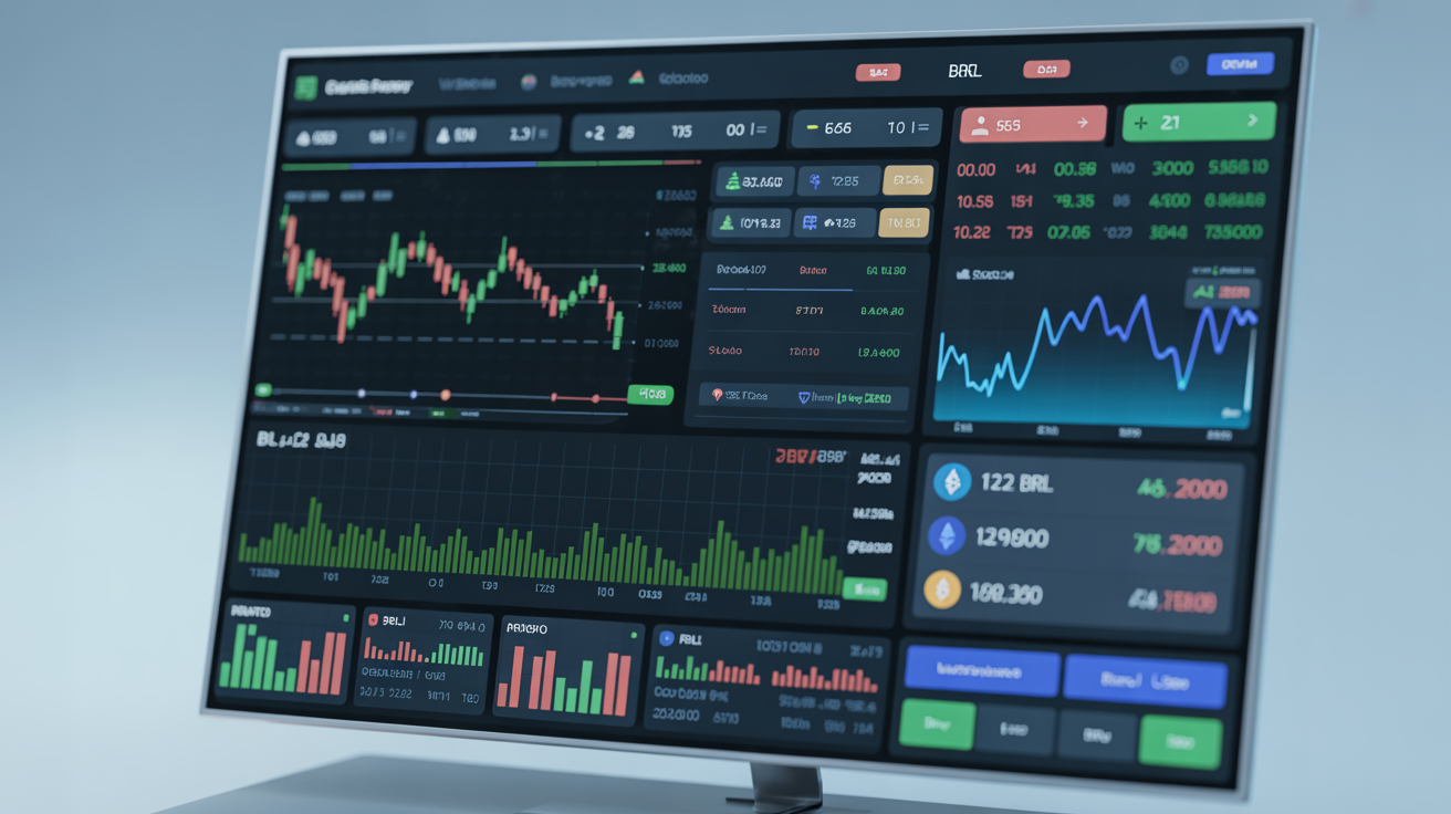 Interface moderna do homebroker online para investimentos